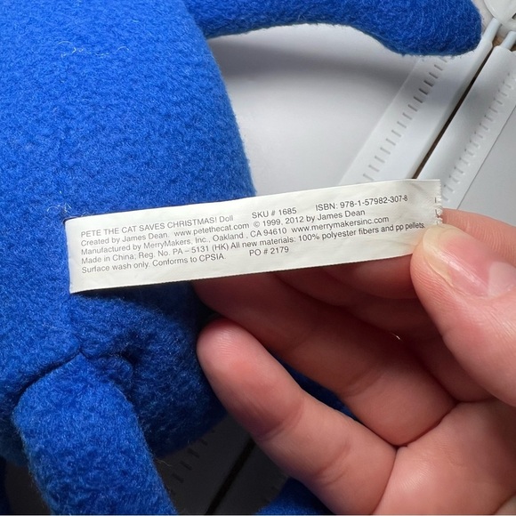 Pete The Cat Doll Santa Claus Hat Red Heart Plush 1999 2012 James Dean Book - Picture 3 of 5